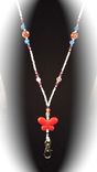 Red, White, And Blue Butterfly Beaded Lanyard 2 small
