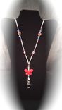 Red, White, And Blue Butterfly Beaded Lanyard 5 small