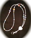 Millefiori Hearts Beaded Lanyard 4 small