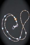 Beige & Blue Floral Beaded Lanyard 2 small