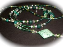 Custom Turquoise Beaded Lanyard 1 small