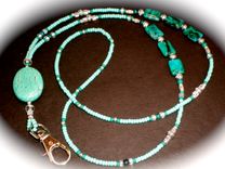 Custom Turquoise Beaded Lanyard 2 small