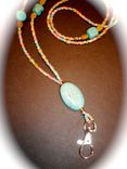 Custom Turquoise Beaded Lanyard 4 small