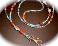 Custom Turquoise Beaded Lanyard 6 small