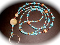 Custom Turquoise Beaded Lanyard 5 small