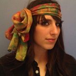 Rose, Jade, Gold Stained Glass Scarf 1 small