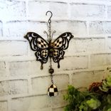 Checked Wind Catcher Black And White Check Patio Garden Decor Checked Butterfly 2 small