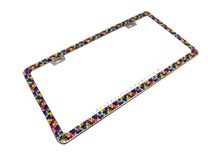 Rainbow Crystal Bling License Plate Frame Bedazzled Crystallized Vanity Car Pride Lgbt European 2 small
