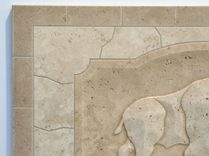 Carved Buffalo Monolithic Mosaic Tile Mural 16" X 24" 5 small