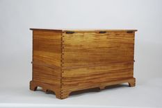African Ribbon Mahogany Blanket Chest 4 small
