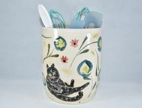 Handmade Art Bowls Pasta Bowl Set With Six Pasta Dishes And One Serving Bowl 6 small