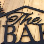 Custom Metal Family Name and Address Sign with Cabin and Pine Trees 2 small