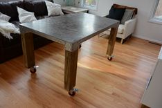Douglas Metal And Wood Table With Wheels 1 small