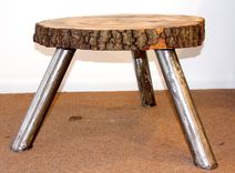 Holyoke Stool/Accent Or Coffee Table .Wood And Steel 3 small