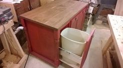 Aged Red Kitchen Island 5 small