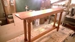 Long Quartersawn Oak Sofa Table 4 small