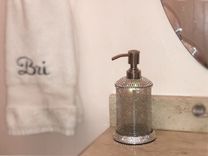 Crackled Glass Crystallized Soap Dispenser Chrome Lotion Pump Bling Bath European Crystals 3 small