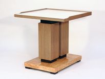 Dominique Inspired Pair Of Parchment And Karelian Burl Tables. 1 small