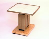 Dominique Inspired Pair Of Parchment And Karelian Burl Tables. 5 small