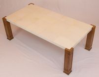 Parchment,Oak And Brass Coffee Table 2 small