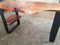 Brazilian Cherry Live Edge Desk 3 small