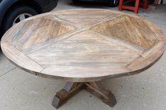 Rustic X Base Pedestal Table 4 small