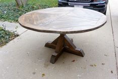 Rustic X Base Pedestal Table 2 small