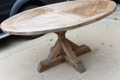 Rustic X Base Pedestal Table 3 small