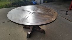 Rustic X Base Pedestal Table 1 small