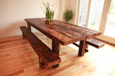 Custom Farmhouse Dining Table And Benches For Kitchensurfing.Com 1 small