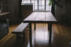 Reclaimed Farmhouse Table + Bench 7 small