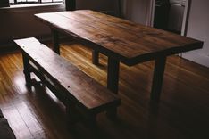 Reclaimed Farmhouse Table + Bench 8 small