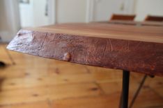 8' Live Edge Cherry Slab With Custom Iron Legs 4 small