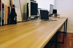 Superdesk - 17'+ Poplar Desk With Custom Iron Design 3 small