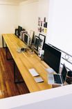 Superdesk - 17'+ Poplar Desk With Custom Iron Design 4 small