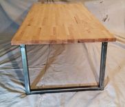 Butcher Block Coffee Table With Steel Legs 2 small