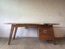Mid Century Modern Inspired Walnut Slab Desk 1 small