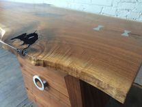 Mid Century Modern Inspired Walnut Slab Desk 3 small