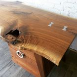 Mid Century Modern Inspired Walnut Slab Desk 4 small