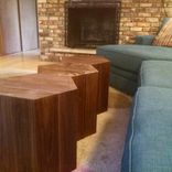Hexagon Walnut Modern Geometric Table 4 small