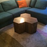 Hexagon Walnut Modern Geometric Table 1 small