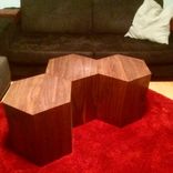 Hexagon Walnut Modern Geometric Table 6 small