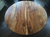 Circle Acacia Coffee Table With Steel Band And Hairpin Legs 4 small