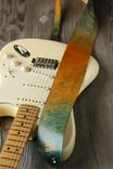 Hand-Stained Italian Leather Guitar Strap 1 small