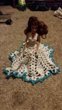 Elegant, Modern Crochet Barbie Wedding Gown 1 small