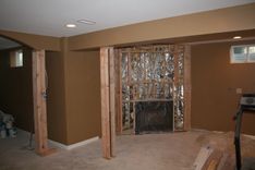 Solid Wood Built In Tv Wall Unit, Fireplace And Bookcase Display 4 small