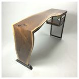 Live Edge Waterfall Desk Modern Industrial Steel Wood 4 small