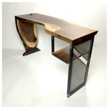 Live Edge Waterfall Desk Modern Industrial Steel Wood 5 small