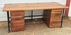 Industrial Black Walnut Office Desk 2 small