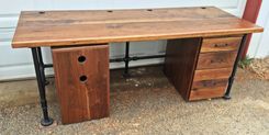 Industrial Black Walnut Office Desk 3 small